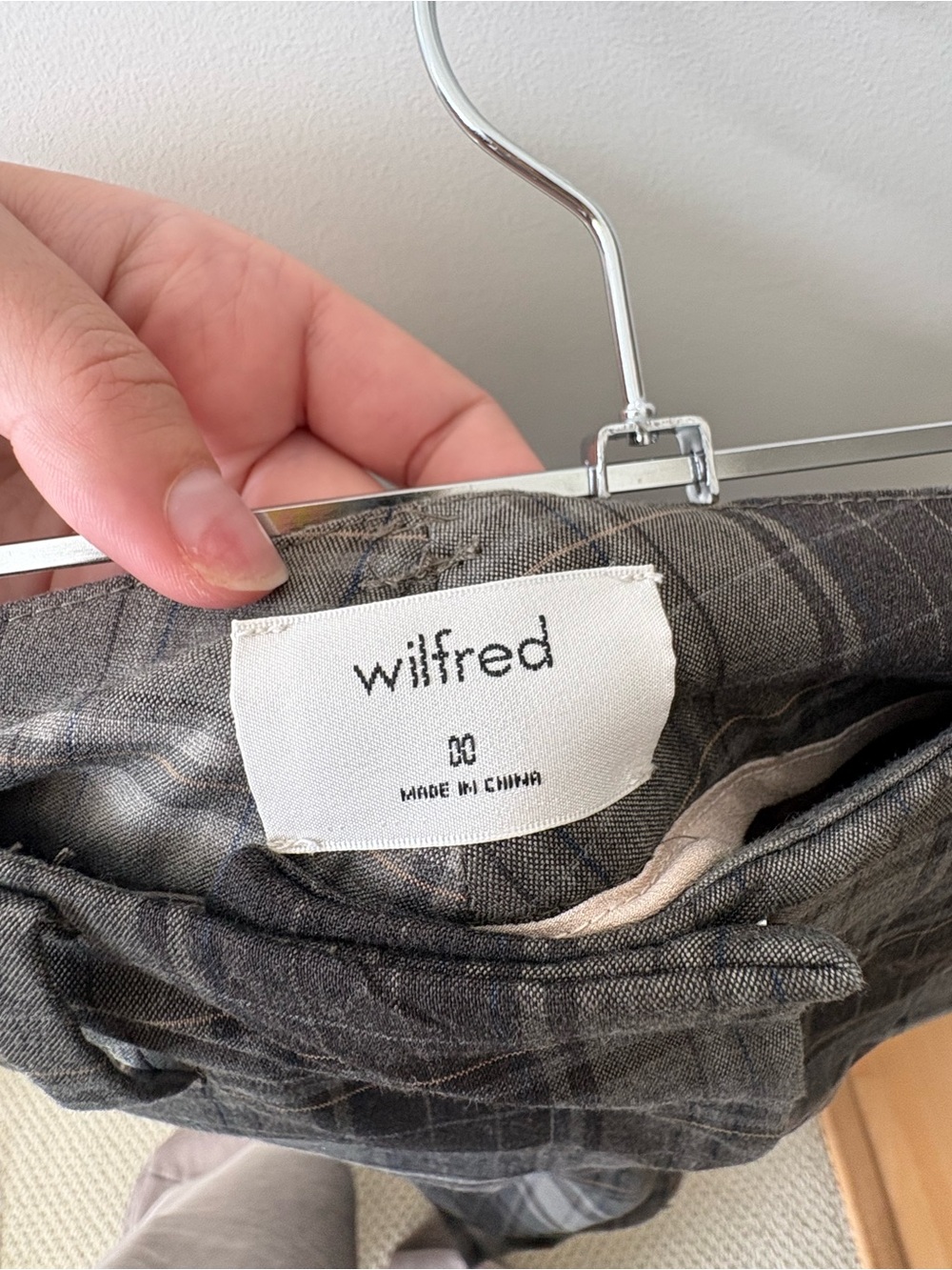 Wilfred Gray Plaid Chinos